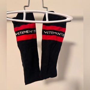 Vetements over the knee high socks